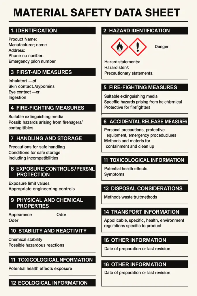 Msds Label Requirements Msds Label Requirements